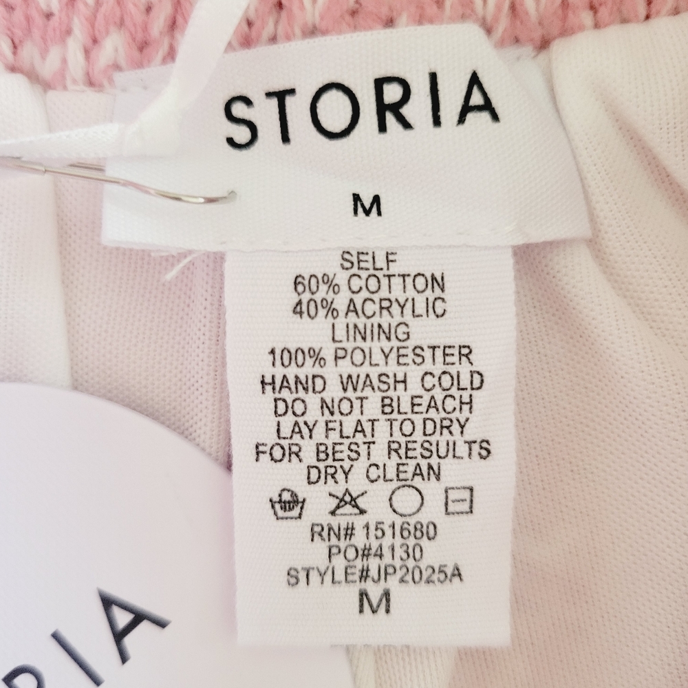 NWT Storia Pink Daisy Print Knit Sweater Shorts - Picture 11 of 12